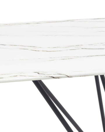 Стол обеденный Сакраменто 140*90 белый стеклянный (Стол обеденный Сакраменто белый)