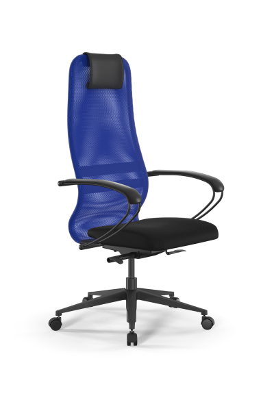 Кресло для руководителя Метта SynchroSit 8 B1-8K - X1+UMF(X1) /Uh00/Wh00/K1bL(M24.B11.G19.W02) (Синий | Черный)