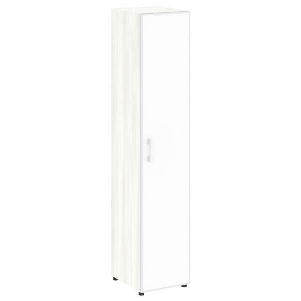 Шкаф для документов узкий со стеклом белым LT.SU-1.10 R (R) White (Снежная Патина)