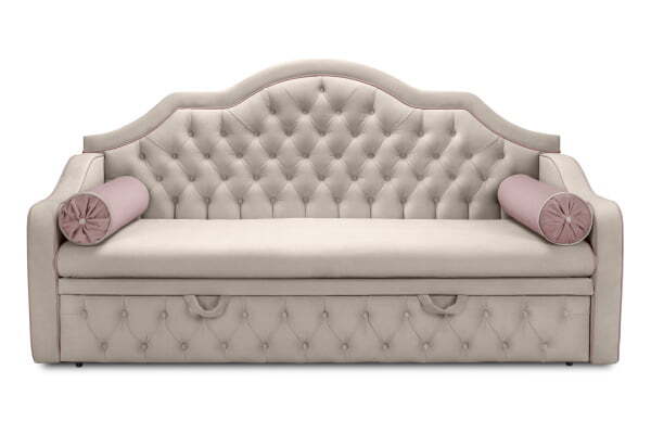 Диван 3-местный раскладной Infiniti (2240x1000x1200) Бежевый | Фиолетовый (Бежевый)