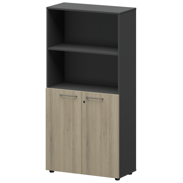 Шкаф высокий полузакрытый Кортез СМШ48.28F 792x380x1595 (Кронберг/Графит)