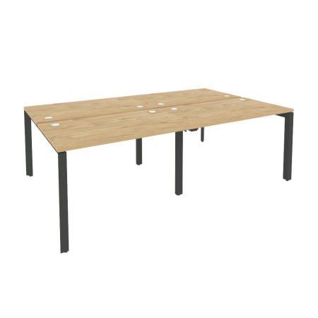 Рабочая станция на П-образном м/к Onix O.MP-D.RS-4.2.7 2360x1475x750 (Тиквуд Светлый/Черный металл)