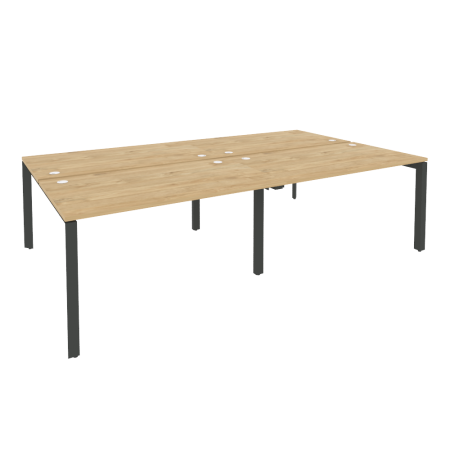 Рабочая станция на П-образном м/к Onix O.MP-D.RS-4.3.8 2760x1635x750 (Тиквуд Светлый/Черный металл)