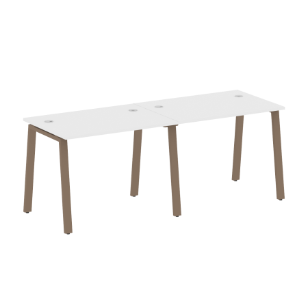 Рабочая станция на 2 рабочих места на А-образном м/к Metal System Style БА.СМ-2.1 2000x720x750 (Белый/Мокко металл)