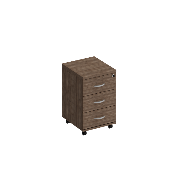 Тумба выкатная 3-х ящичная с центральным замком Комфорт КФ К.308 400x445x600 (Дуб шамони темный)