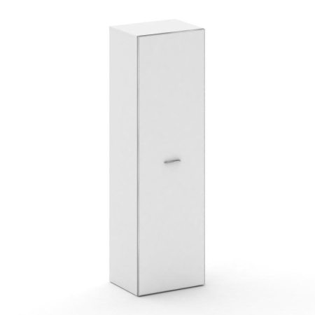 Гардероб узкий универсальный Fresco FR.GB-102 black (600x460x2000) (Белый Бриллиант UM-Лакобель Белый-Лакобель Белый | Хром)