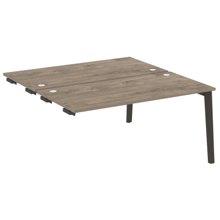 Стол-приставка двойной на деревянных опорах Onix Wood OW.D.SPR-4.8 1580x1635x750 (Тиквуд Темный/Дуб Темный)