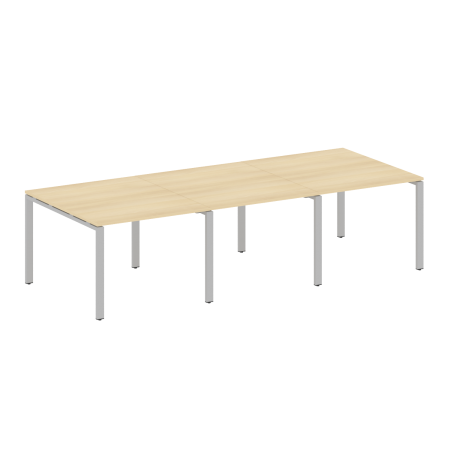 Переговорный стол 3 столешницы Metal System Style БП.ПРГ-3.1 3000x1235x750 (Акация/Серый металл)
