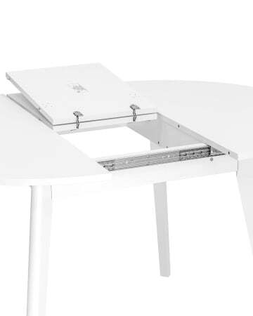 Стол Rondo 100-135*100 белый (Стол обеденный Rondo белый)