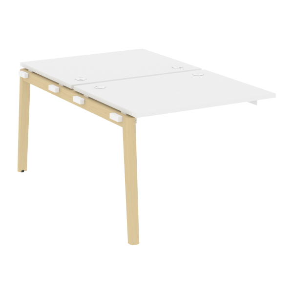 Наборный элемент рабочей станции на деревянных опорах Onix Wood OW.2.NRS-1.8 980x1635x750 (Белый Бриллиант/Дуб Светлый)