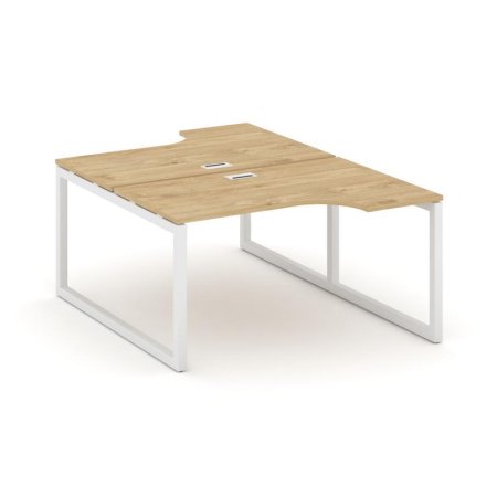 Рабочая станция эргономичная SN-5O.DRPA-002 (1580х1232/1992х750) (Тиквуд Светлый/Металл Белый)