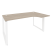 Стол эргономичный правый на О-образном м/к Onix O.MO-SA-1R 1580x980x750 (Тиквуд Темный/Белый Металл)