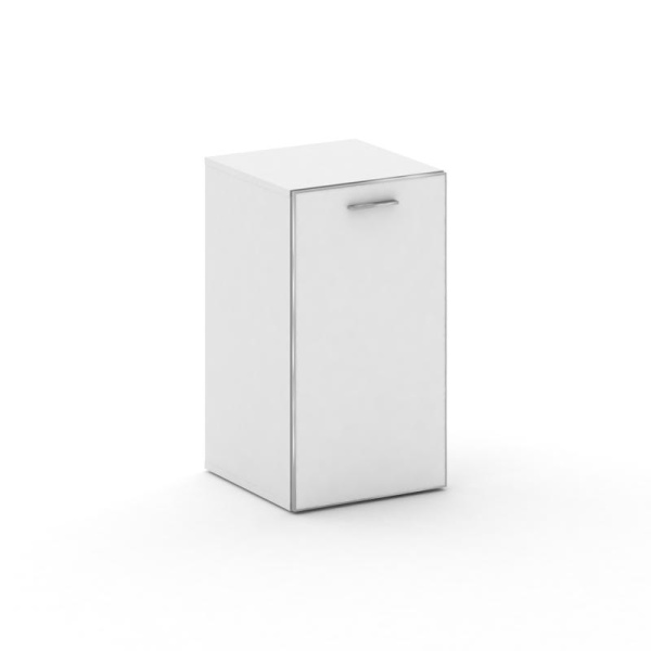 Шкаф узкий низкий левый Fresco FR.SU-302 (L) black (450x460x807) (Белый Бриллиант UM-Лакобель Белый-Лакобель Белый | Хром)