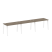 Рабочая станция на 3 рабочих места на А-образном м/к Metal System Style БА.СМ-3.2 3600x720x750 (Дуб наварра/Серый металл)