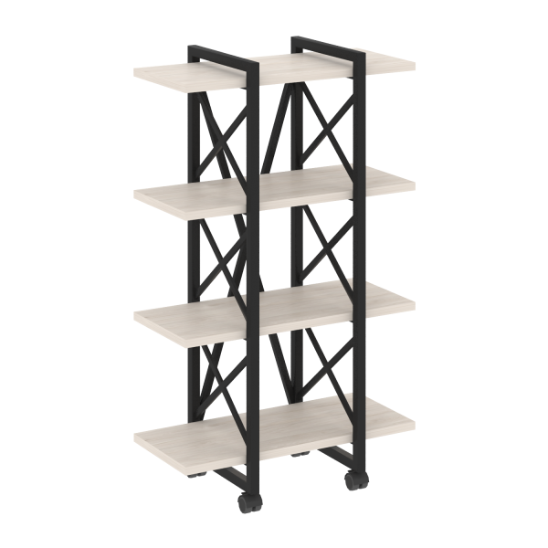 Стеллаж на колесных опорах-4 полки VR.L-MST.K-4.4V 800x400x1334 (Денвер Светлый/Черный металл)