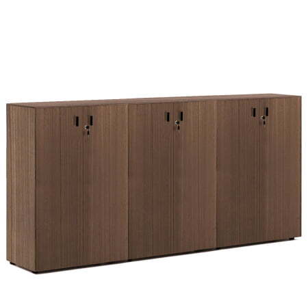 EXE Шкаф средний на 6 дверей H120 (Орех/Черный)