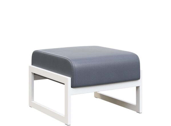 Банкетка одноместная MD.B1  (655х700х700) (Oregon Серый арт.17/Белый металл)