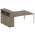 Рабочая станция с шкафом-купе на А-образном м/к Metal System Style БА.РС-СШК-2.5 Т 2210x1475x1098 (Дуб наварра/Серый металл)