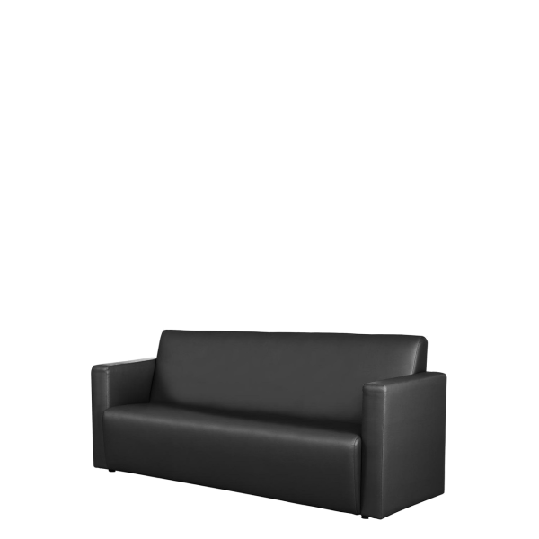 Диван офисный Джоинт (М-49) 3-х местный с подлокотниками (Черный)