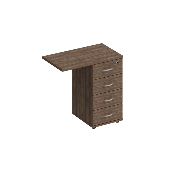 Тумба приставная 4-х ящичная с замком Комфорт КФ К.310 790x450x750 (Дуб шамони темный)