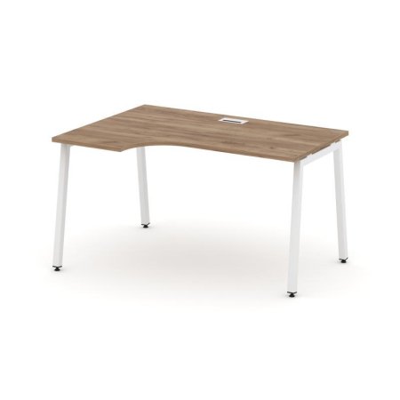 Стол рабочий эргономичный SN-4A.SPA-012(L) (1580х700/980х750) (Дуб Табак/Металл Белый)