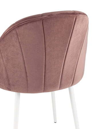 Стул Логан велюр пыльно-розовый белые ножки (Стул Логан пыльно розовый)