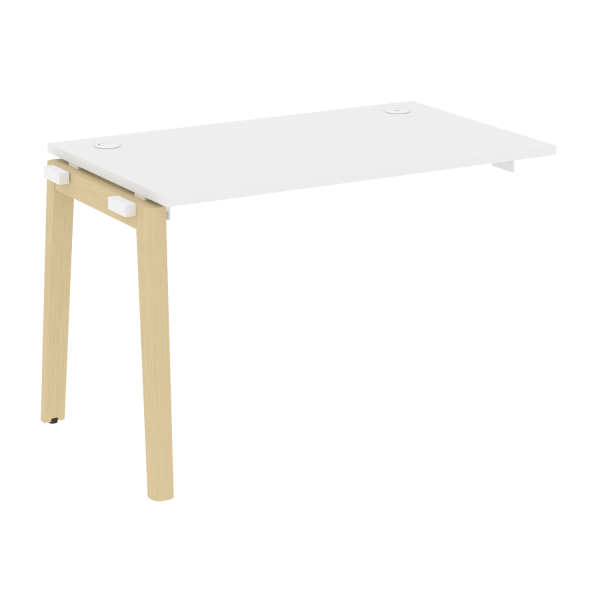 Наборный элемент рабочей станции на деревянных опорах Onix Wood OW.1.NRS-2.7 1180x720x750 (Белый Бриллиант/Дуб Светлый)