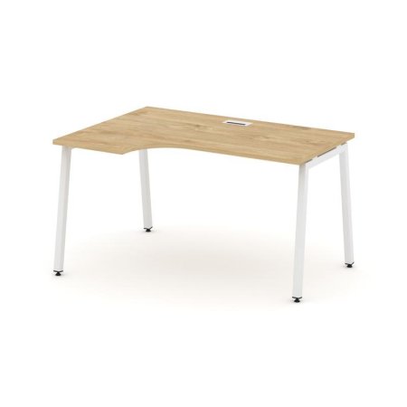 Стол рабочий эргономичный SN-4A.SPA-022(L) (1580х800/980х750) (Тиквуд Светлый/Металл Белый)