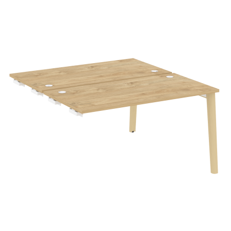 Стол-приставка двойной на деревянных опорах Onix Wood OW.D.SPR-3.7 1380x1475x750 (Тиквуд Светлый/Дуб Светлый)
