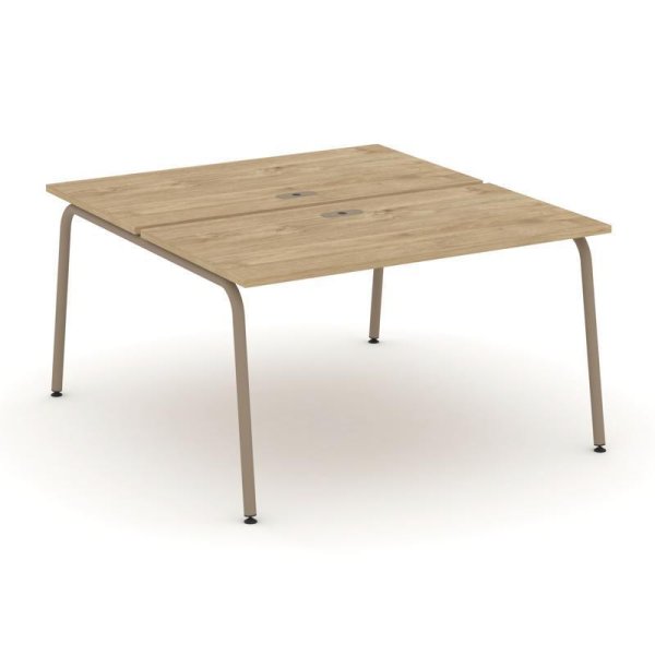 Рабочая станция 2 места ES.D.RS-2.3-LK (1380х1500х750) (Тиквуд Светлый/Металл Латте)