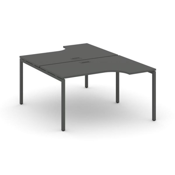 Рабочая станция эргономичная SN-4P.DRPA-011 (1380х1432/1992х750) (Антрацит/Металл Антрацит)
