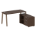 Рабочая станция с тумбой на А-образном м/к Metal System Style БА.РС-СТС-2.3 (R) 1500x1520x750 (Дуб наварра/Серый металл)