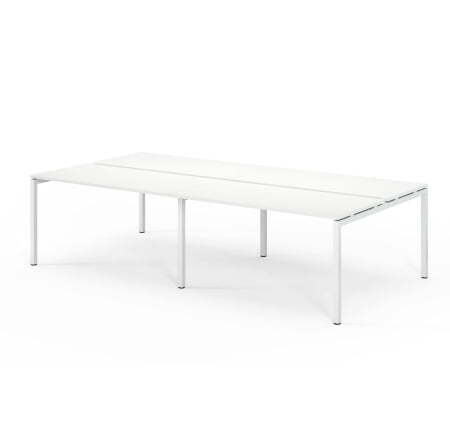 TOUR LIGHT Бенч-система 4 рабочих места 280x143 (Белый/Белый металл)