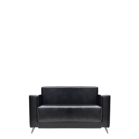 Диван офисный Блок (А-03) 2-х местный с подлокотниками (Черный)