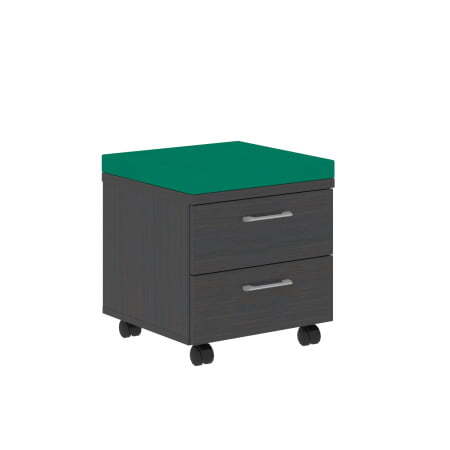 Тумба мобильная подушка зеленая Xten XMC-2D + XMC-2D-3 465x450x504 (Легно темный)