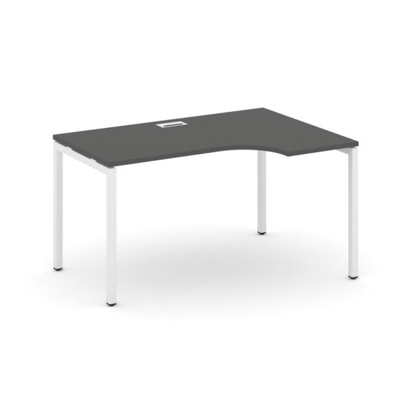 Стол рабочий эргономичный SN-4P.SPA-001(R) (1380х600/980х750) (Антрацит/Металл Белый)