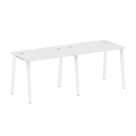 Рабочая станция на 2 рабочих места на А-образном м/к Metal System Style БА.СМ-2.1 2000x720x750 (Белый/Белый металл)