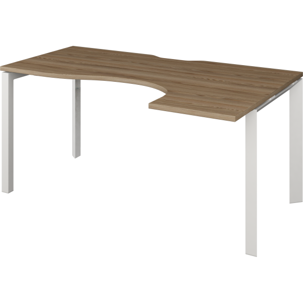 Стол эргономичный правый на металлокаркасе Аргентум-МП НТМП.П-040.ПР 1400x1000x750 (Дуб сафари/Белый)