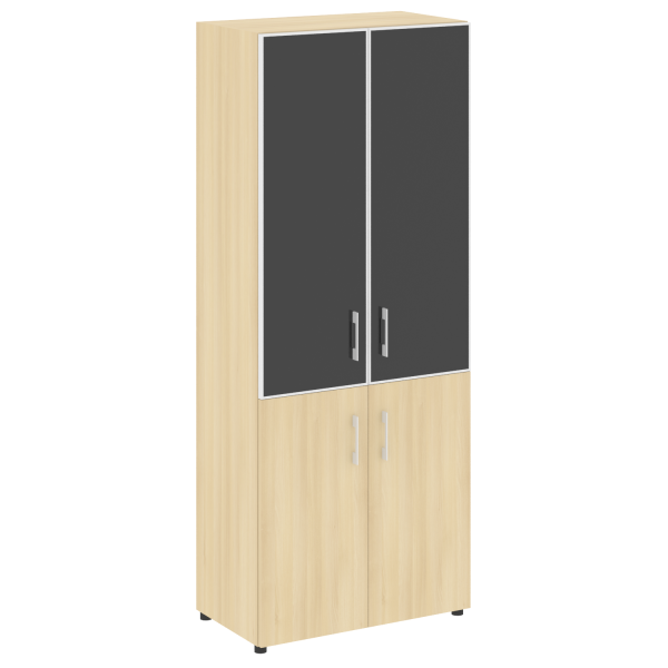 Шкаф для документов со стеклом черным LT.ST-1.2 R Black (Акация Лорка)