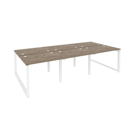 Рабочая станция на О-образном м/к Onix O.MO-D.RS-6.1.7 2940x1475x750 (Тиквуд Темный/Белый Металл)