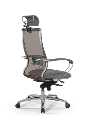 Кресло для руководителя Метта Samurai L2-6K - TS+Infinity /Kc00/Wm06/K2cL/H2cL-3D(M06.B31.G04.W03) (Светло-коричневый | Серый)