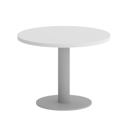 Стол журнальный круглый VR.SP-5-60.1G 600x600x450 (Белый Бриллиант/Серый Металл)