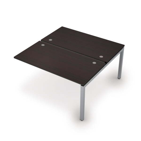 6МБК.5279 Бенч-система на 2 рабочих места, конечный модуль (1400x1435x750) (Венге/Алюминий матовый)