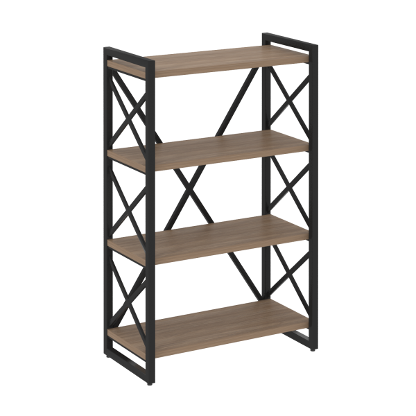 Стеллаж на регулируемых опорах-4 полки VR.L-MST.O-4.8 800x400x1280 (Дуб Аризона/Черный металл)
