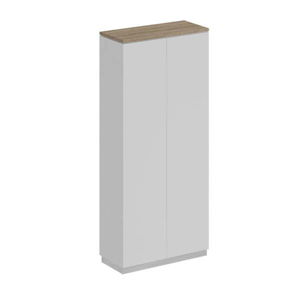 Шкаф для документов закрытый City СИ 307 900x400x2034 (Дуб гладстоун светлый / Белый премиум / Белый премиум)