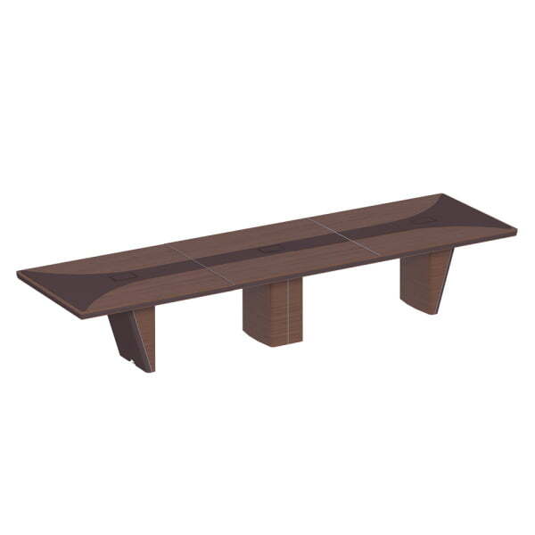 Стол для переговоров прямоугольный , дерево/кожа, металлическая вставка ISixty 420TAS 4200x1200x740 (Кожа коричневая)