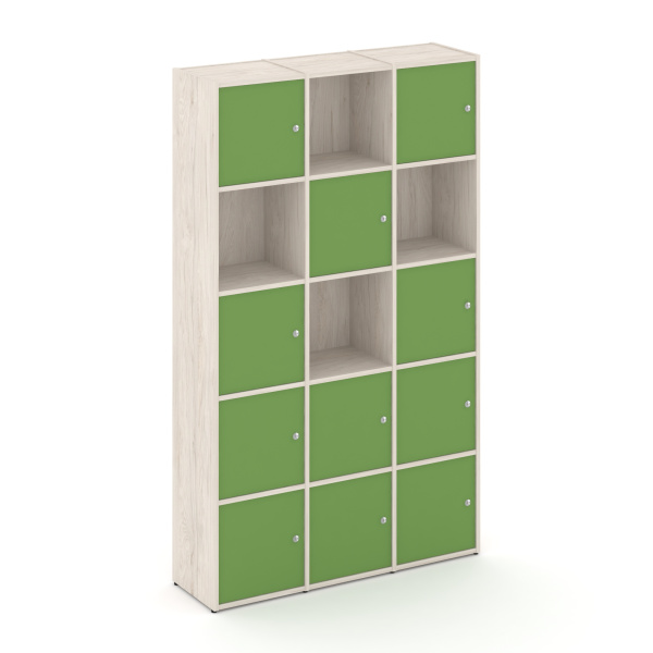 Стеллаж Locker Plus LK.K-009 1188x350x1983 (Денвер Светлый | Зеленый)