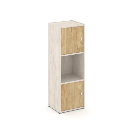 Стеллаж Locker Plus LK.K-001 408x350x1203 (Денвер Светлый | Тиквуд Светлый)