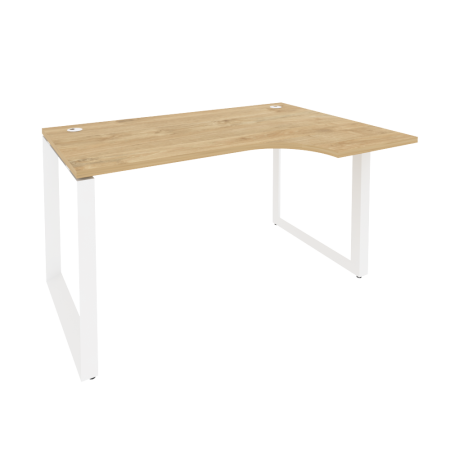 Стол эргономичный правый на О-образном м/к Onix O.MO-SA-2R 1380x980x750 (Тиквуд Светлый/Белый Металл)