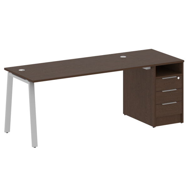 Рабочая станция Metal System Style БА.РС-СТП-1.4 2012x720x750 (Венге Цаво/Серый металл)